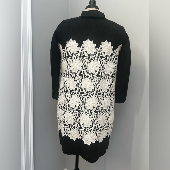 New Kate Spade Madison Avenue Collection Silk Lace Coat Black White Box Stunning - Picture 4 of 10